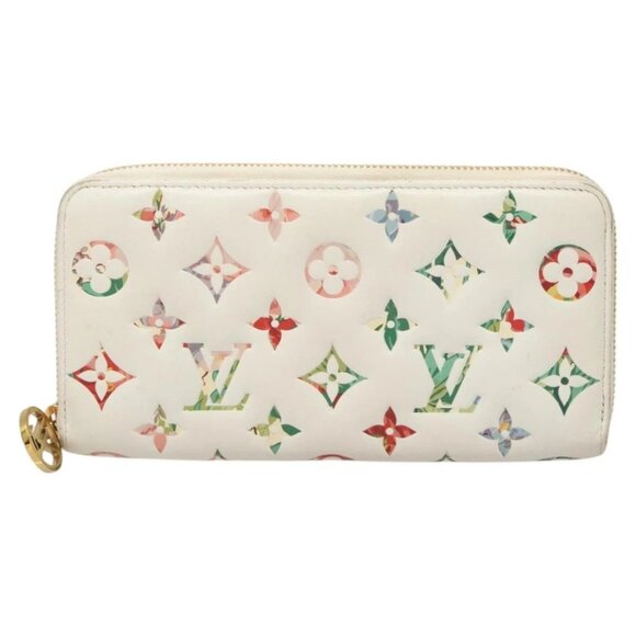 LOUIS VUITTON Monogram Garden Zippy Wallet White M81694 LV Auth 121163 - Picture 2 of 16